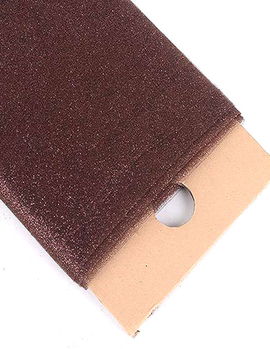 Brown Glitter Tulle Fabric Bolt 54