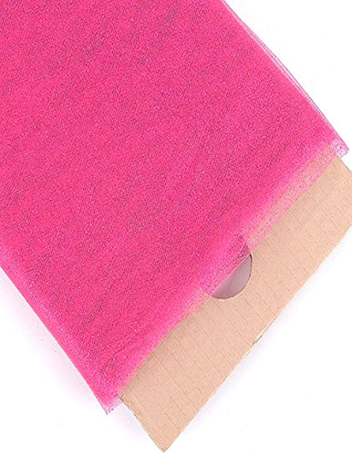 Fucshia Glitter Tulle Fabric Bolt 54
