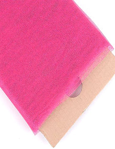 Fucshia Glitter Tulle Fabric Bolt 54" X 10 yds