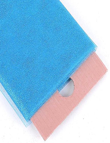 Light Blue Glitter Tulle Fabric Bolt 54