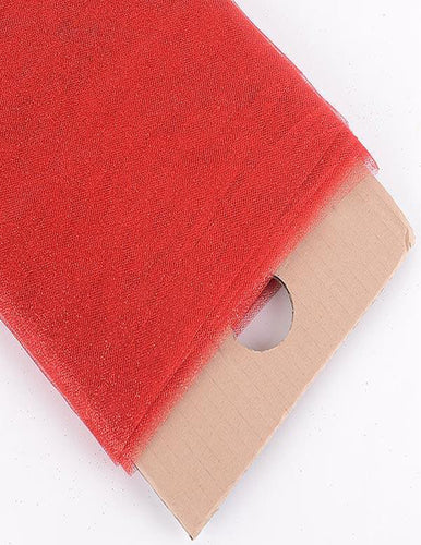 Red Glitter Tulle Fabric Bolt 54
