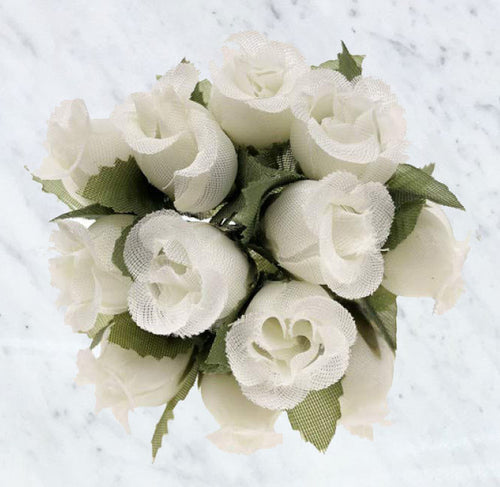 144 Ivory Poly Flower Rose Bouquet