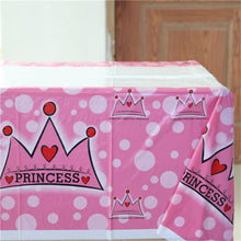 Load image into Gallery viewer, 5pc Pink Princess Crown Plastic Tablecovers Disposable