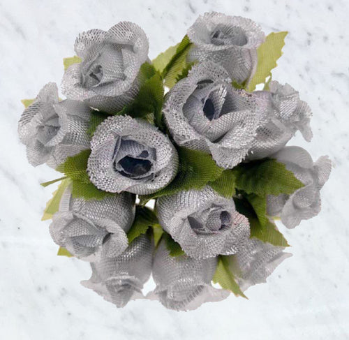144 Silver Poly Flower Rose Bouquet