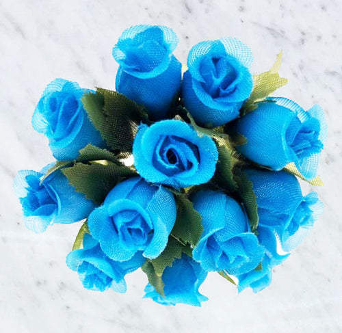 144 Turquoise Poly Flower Rose Bouquet