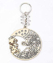 Load image into Gallery viewer, 12 Moon Angel Girl Wood Keychain