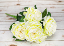 Load image into Gallery viewer, Yellow Cabbage 7 Flower Bloom Peony Rose